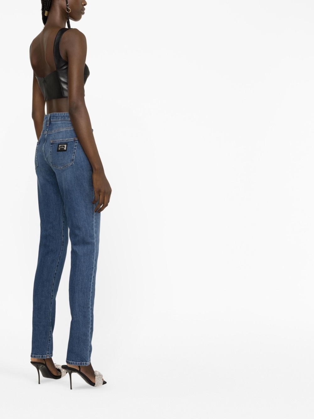 washed-denim skinny jeans - 4