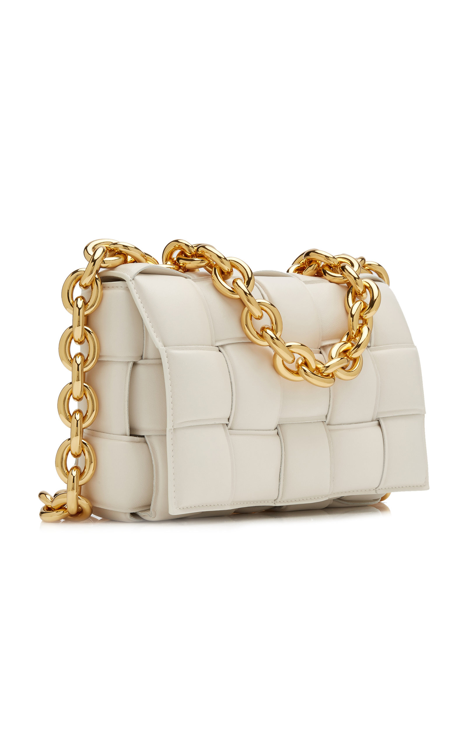 The Chain Padded Cassette Leather Bag white - 5