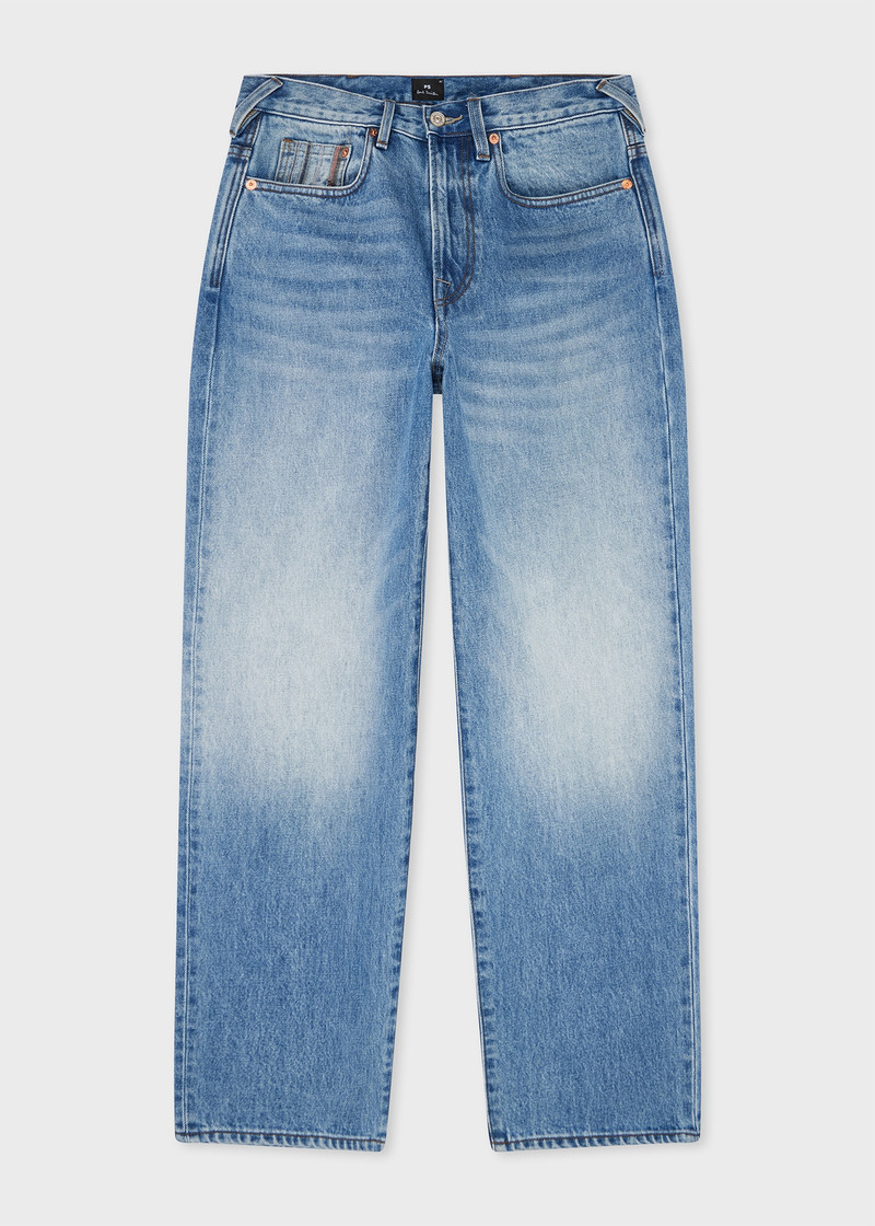 Relaxed-Fit Light-Wash Jeans With Embroidered Coin Pocket 1