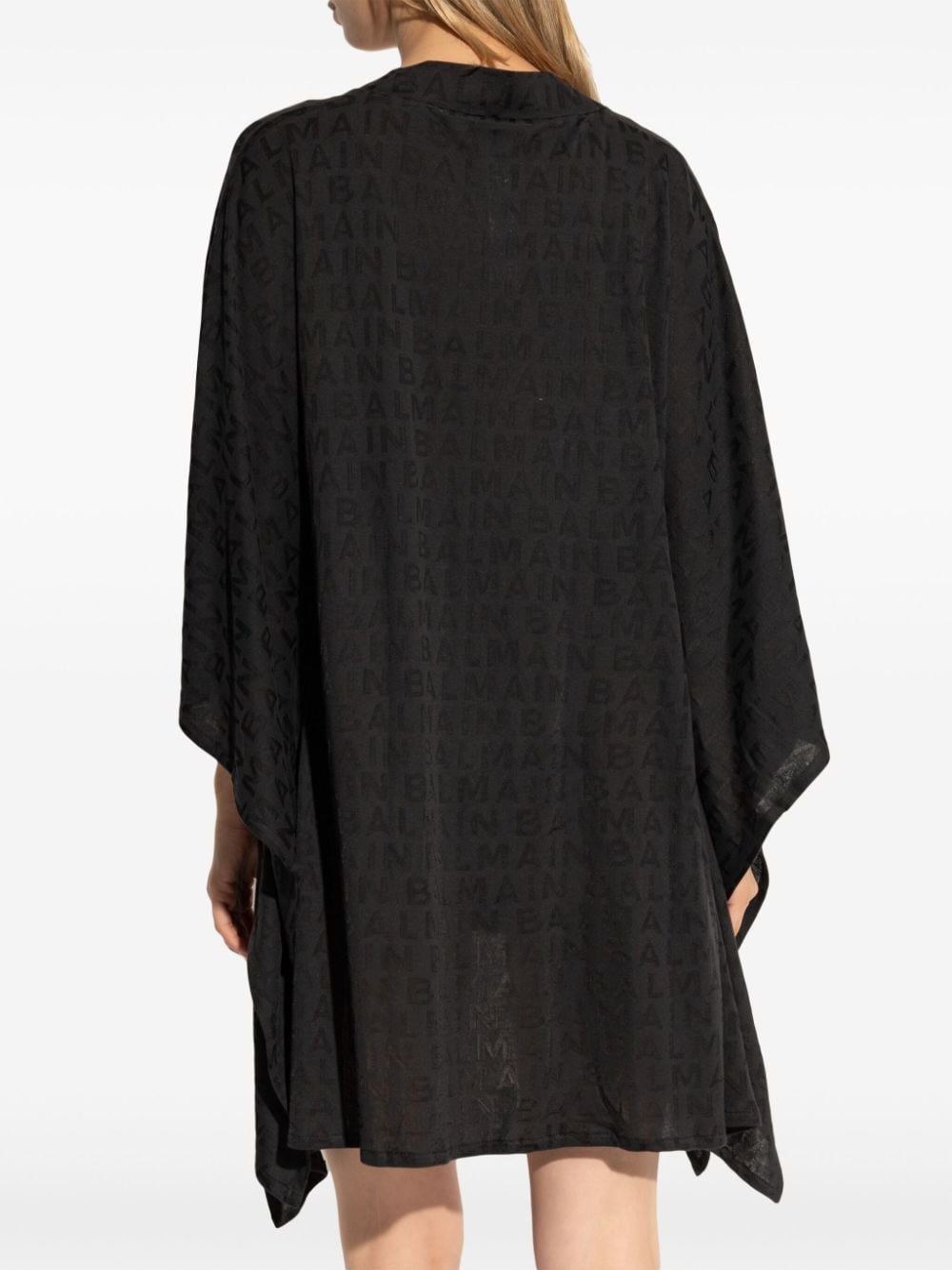 logo-jacquard beach minidress - 4