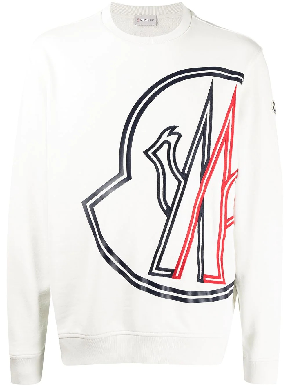 embroidered logo crew neck sweatshirt - 1