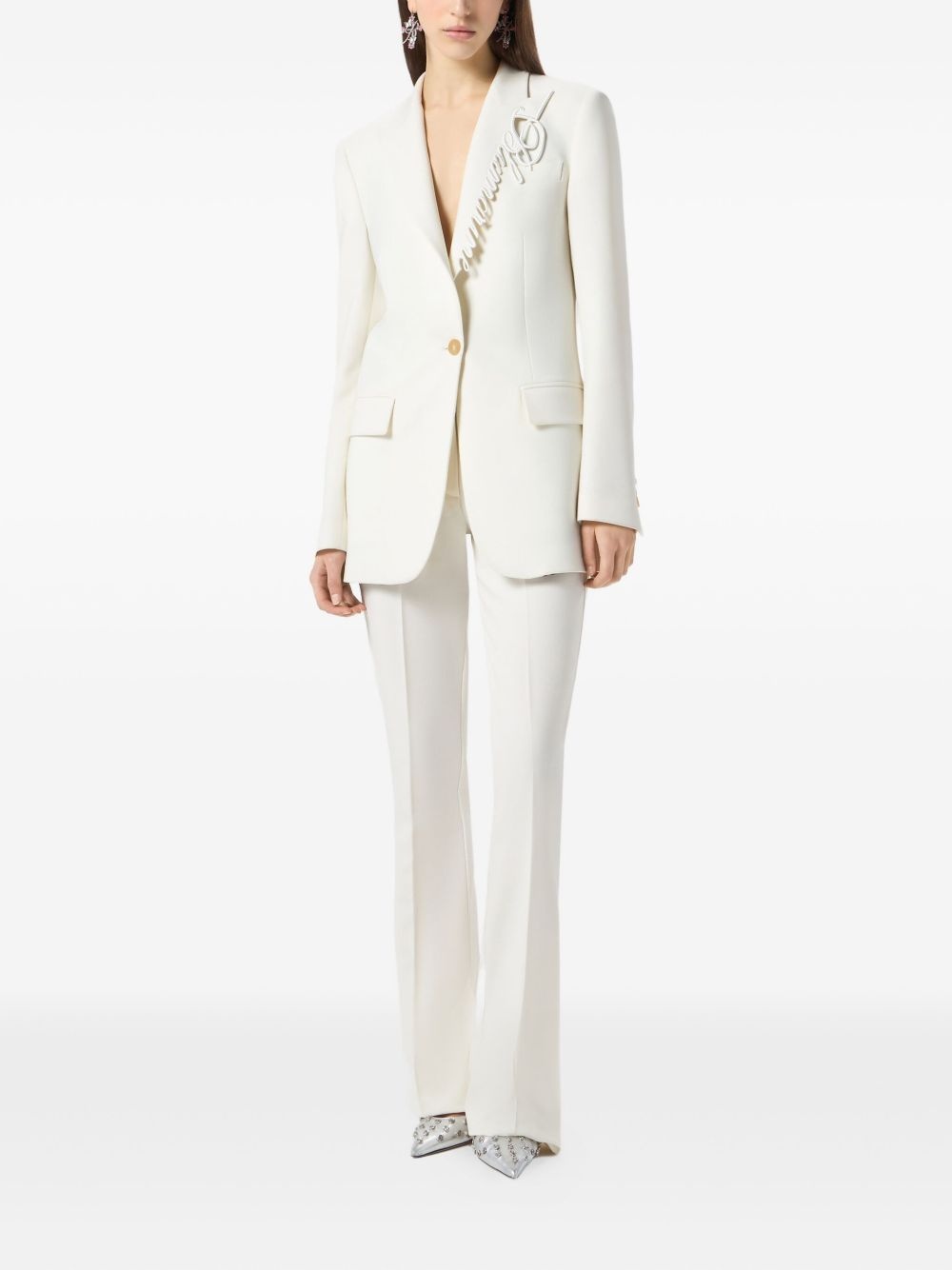 logo-embroidered blazer - 2