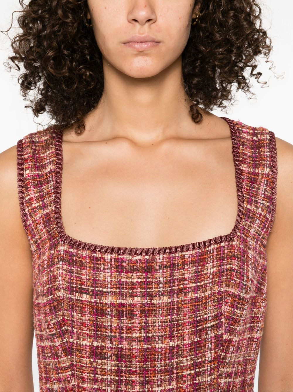 tweed sleeveless midi day dress - 5