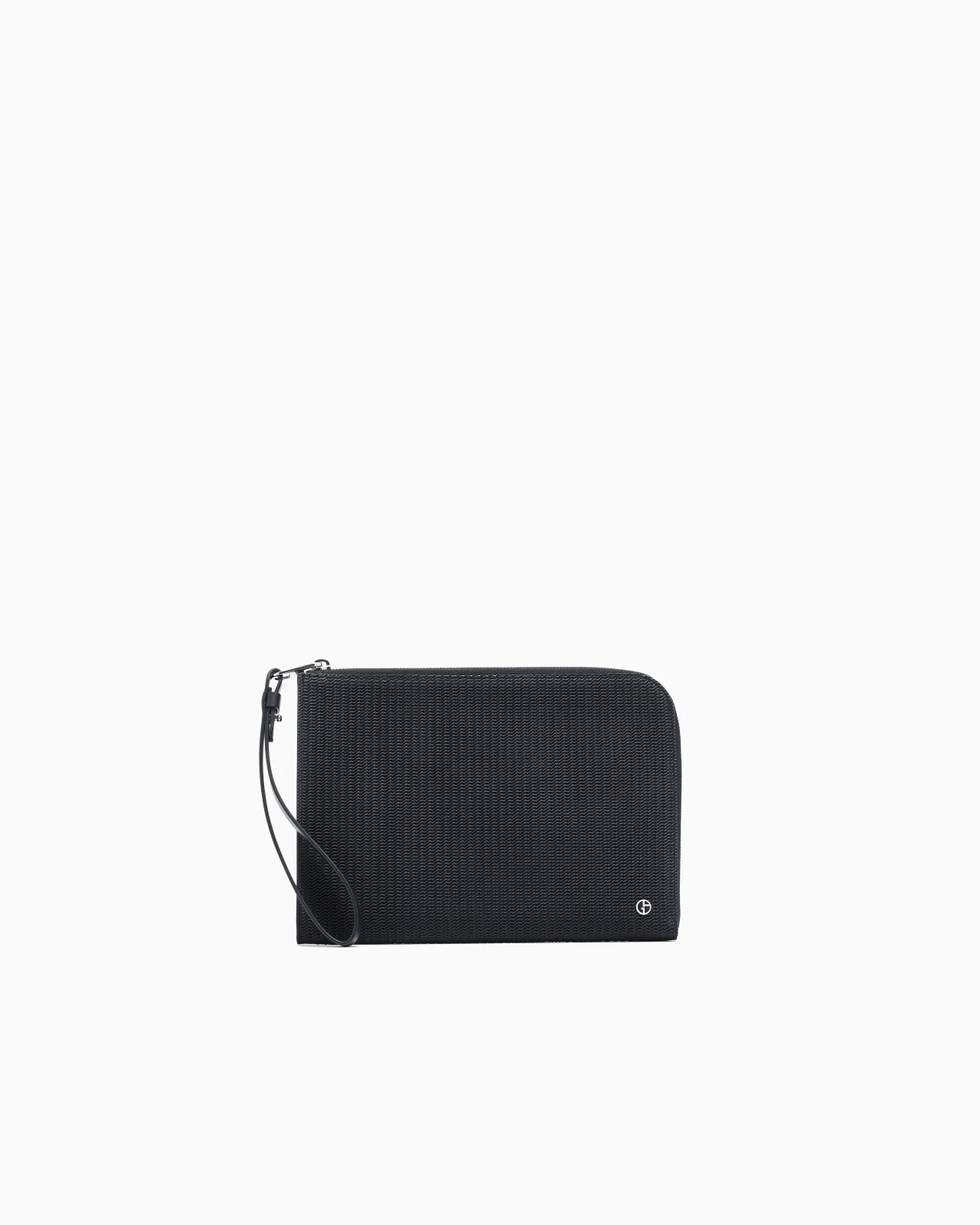LEATHER POUCH WITH WAVE PRINT AND WRIST STRAP - 1