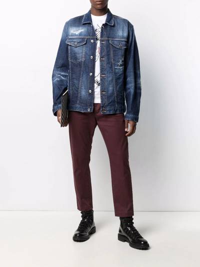 DSQUARED2 ripped-detailing denim jacket outlook