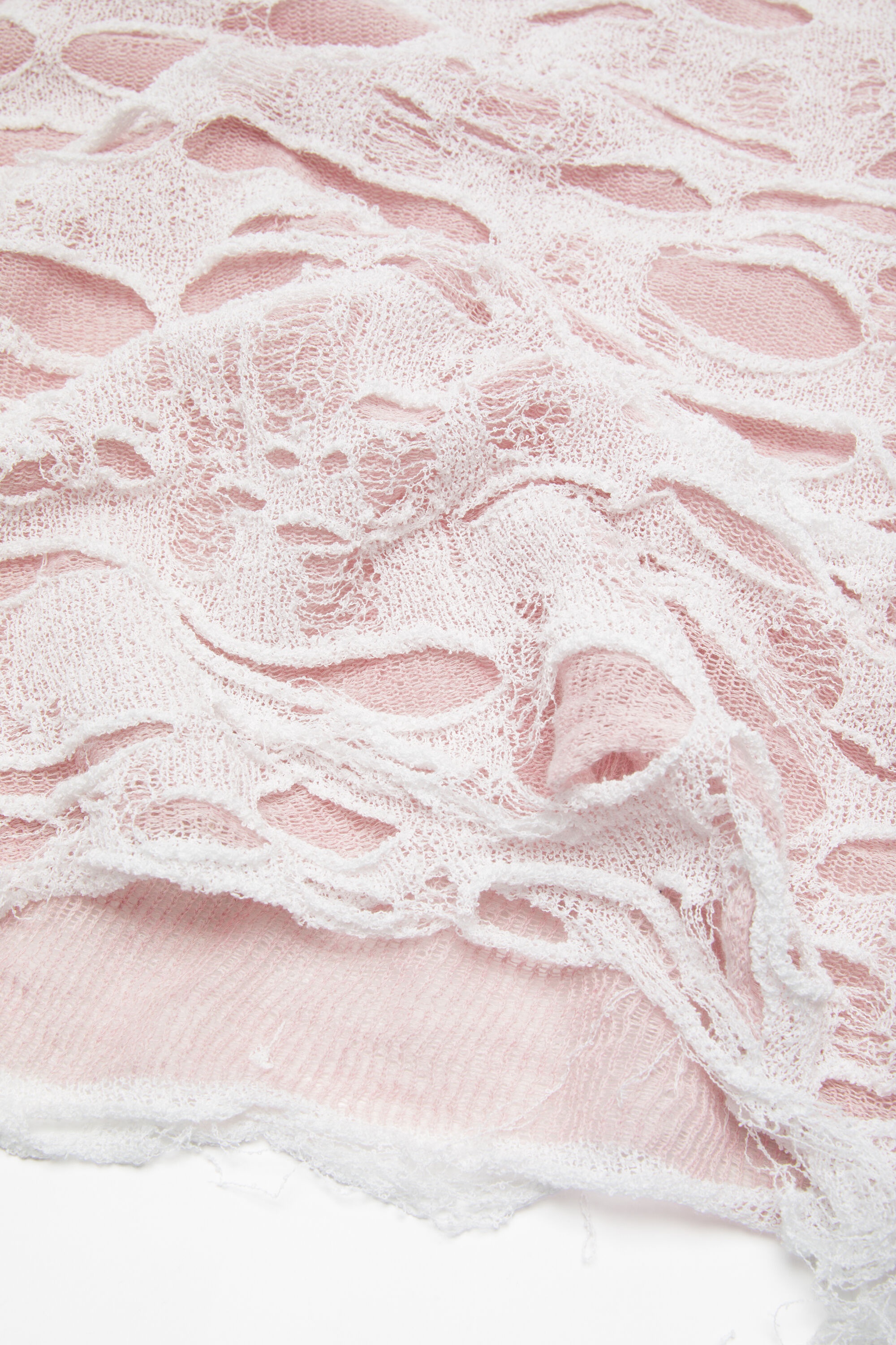 Layered knitted top - Light pink/white - 5