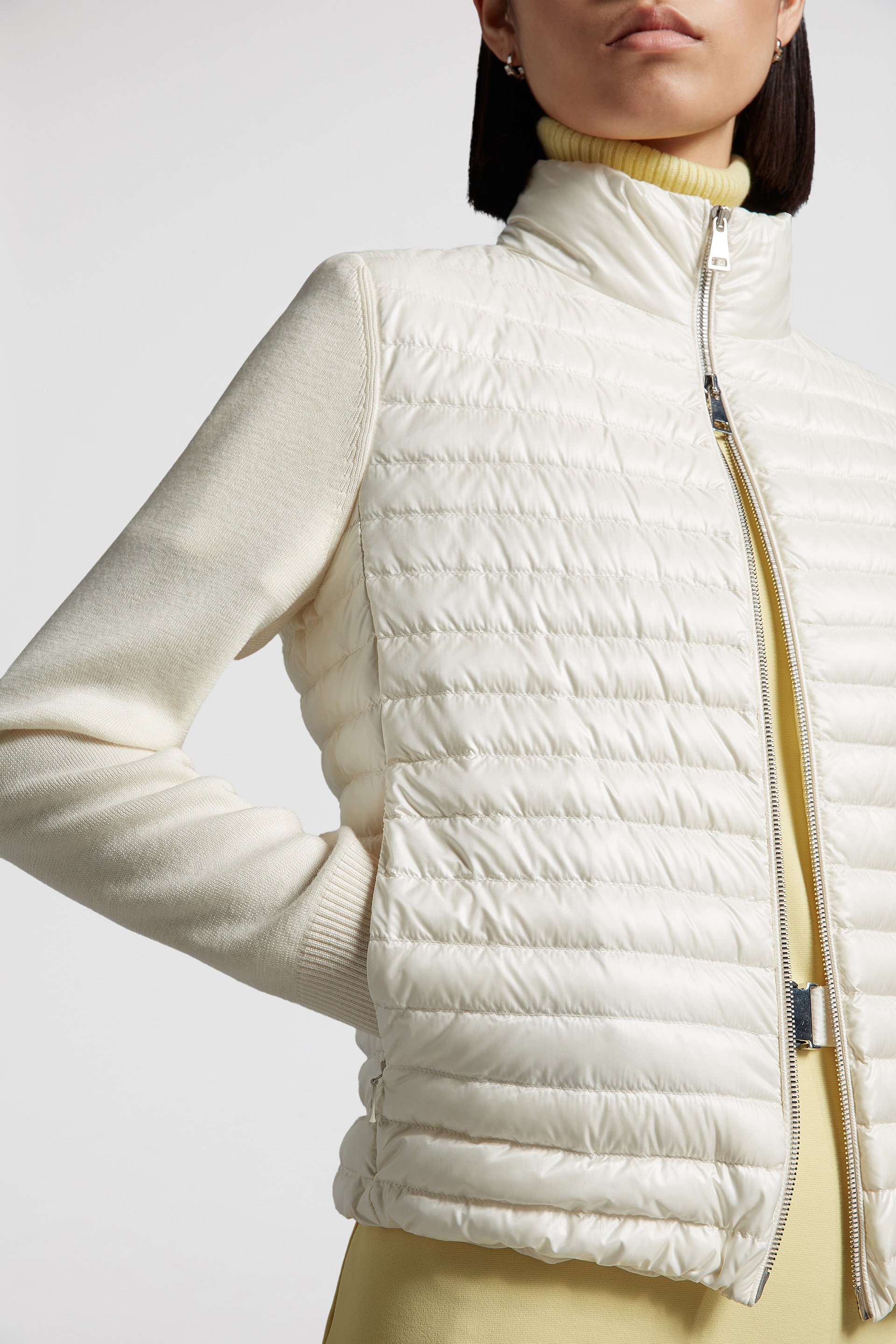 Padded Wool Zip-Up Cardigan - 6