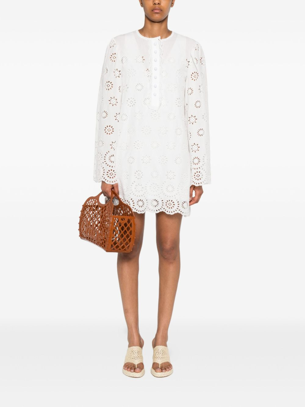cotton voile mini dress - 2