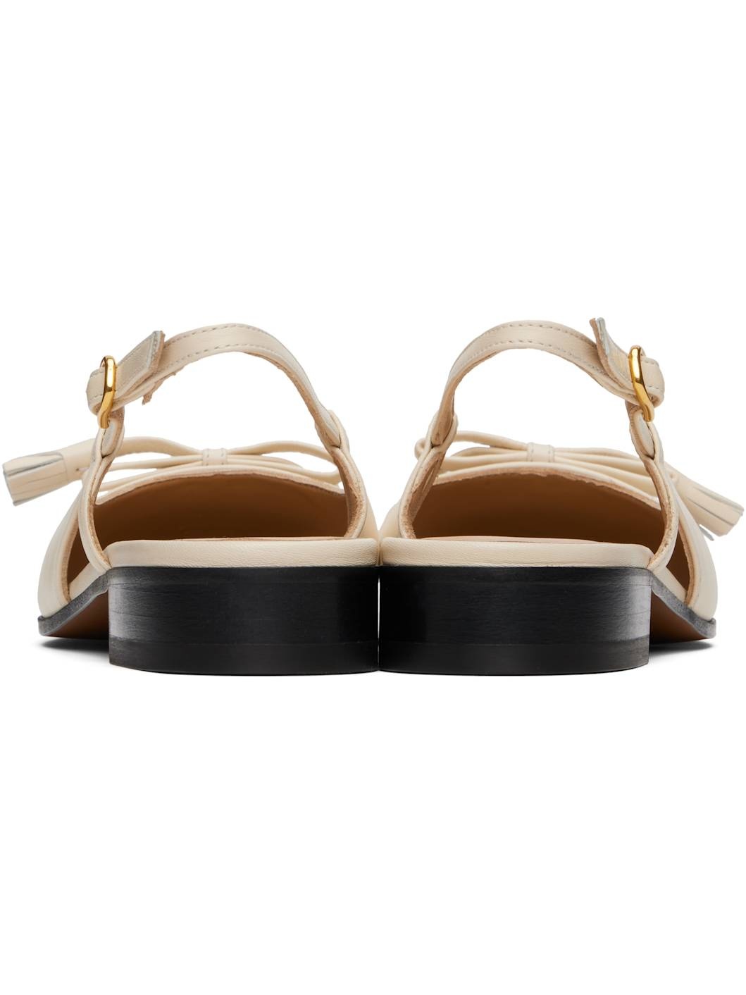 Off-White & Brown Valet Du Roi Slingback Ballerina Flats - 2