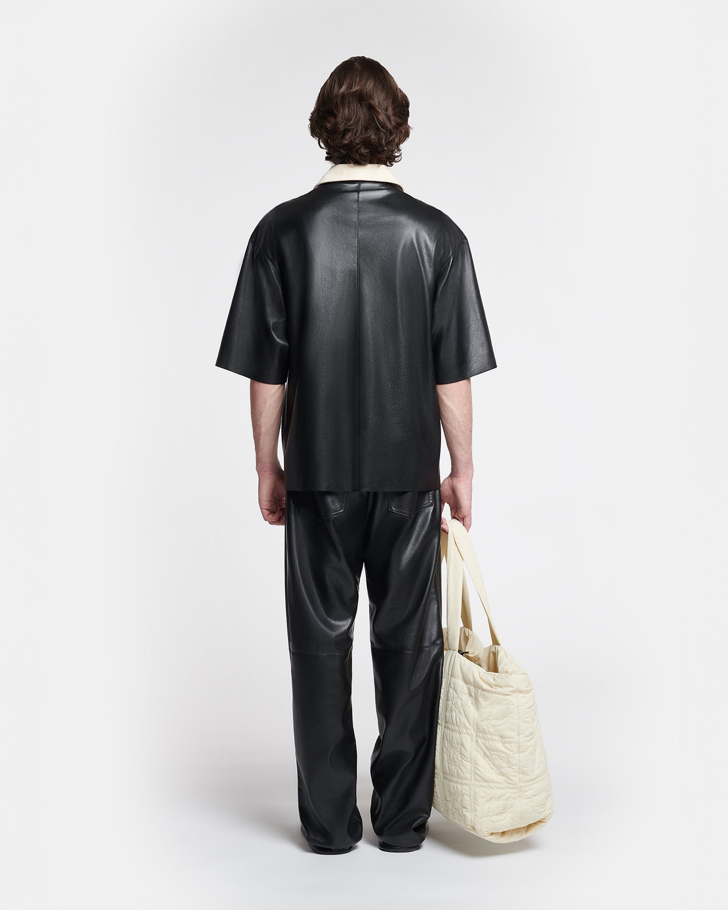 Denim-Trimmed Okobor™ Alt-Leather Shirt - 5