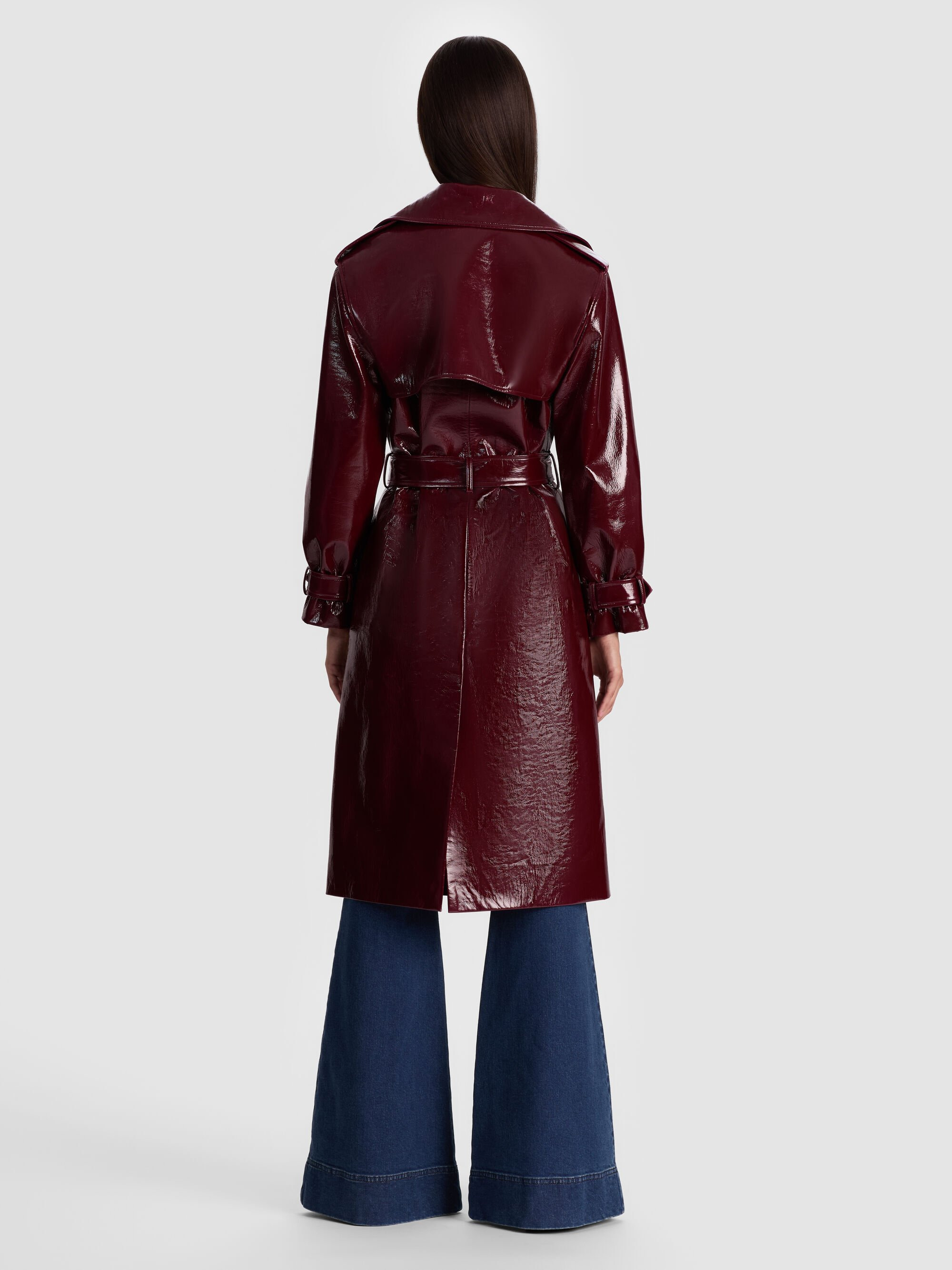 NEVADA VEGAN LEATHER TRENCH COAT - 4