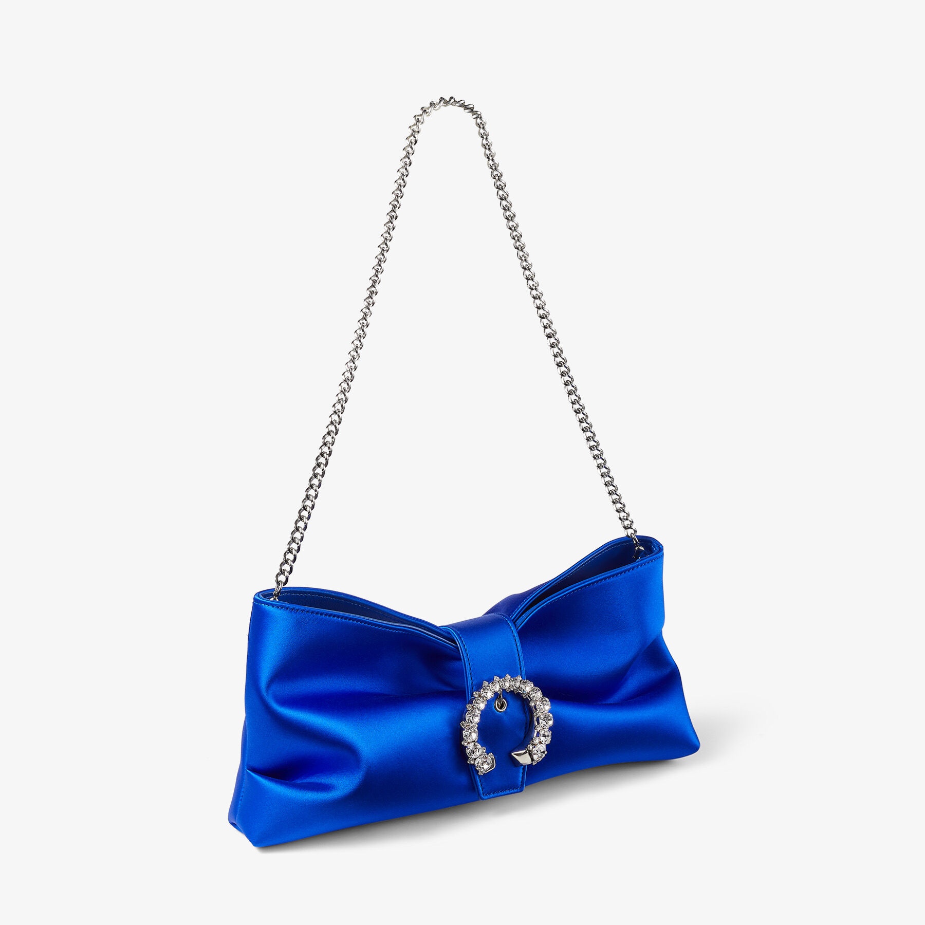 Madeline Soft Clutch
Ultraviolet Satin Clutch Bag with Crystal Buckle - 3