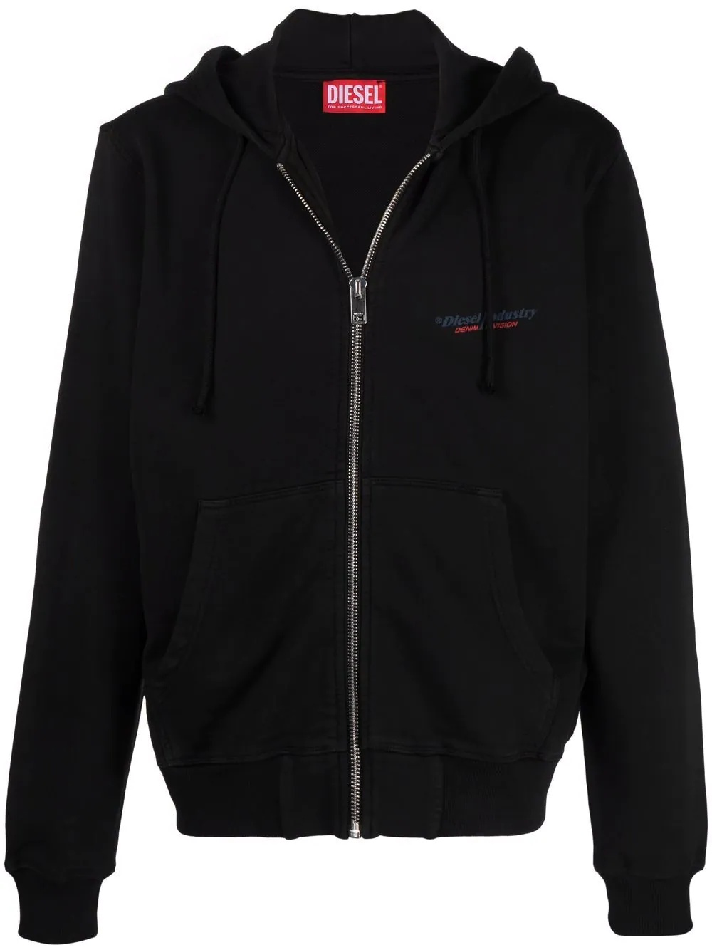 logo-print zipped-up hoodie - 1