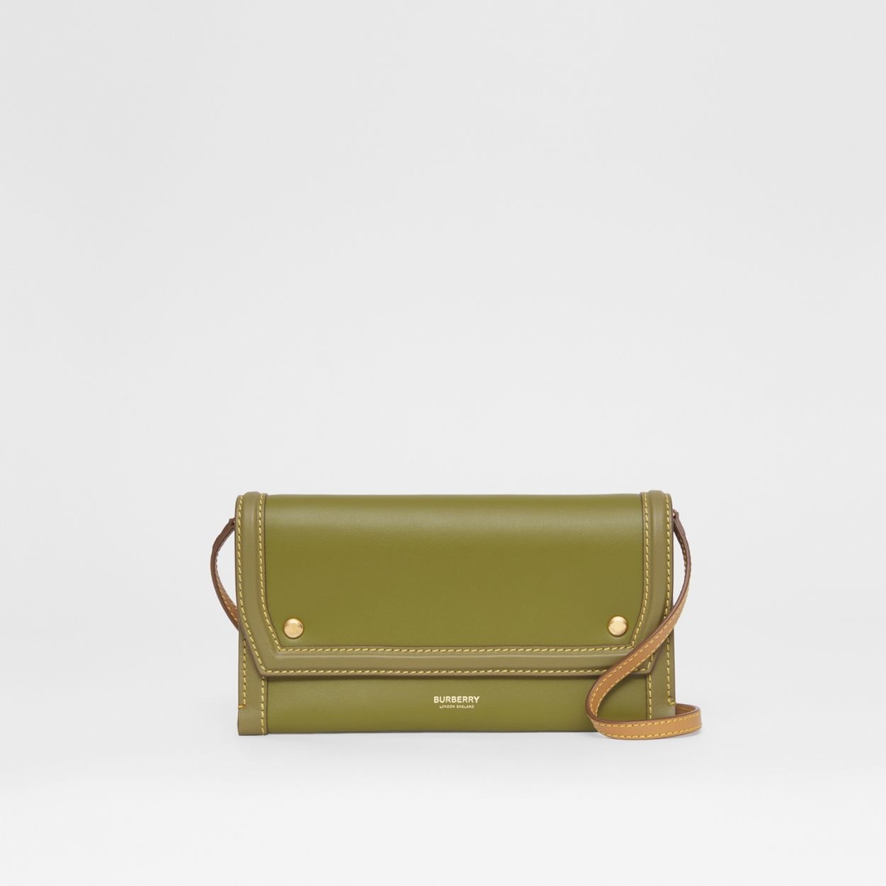 Colour Block Leather Phone Case with Strap - 1
