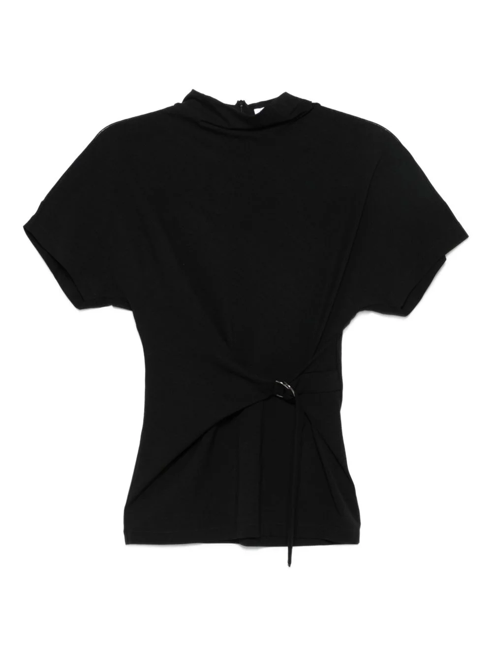 tie-front short-sleeve top - 1