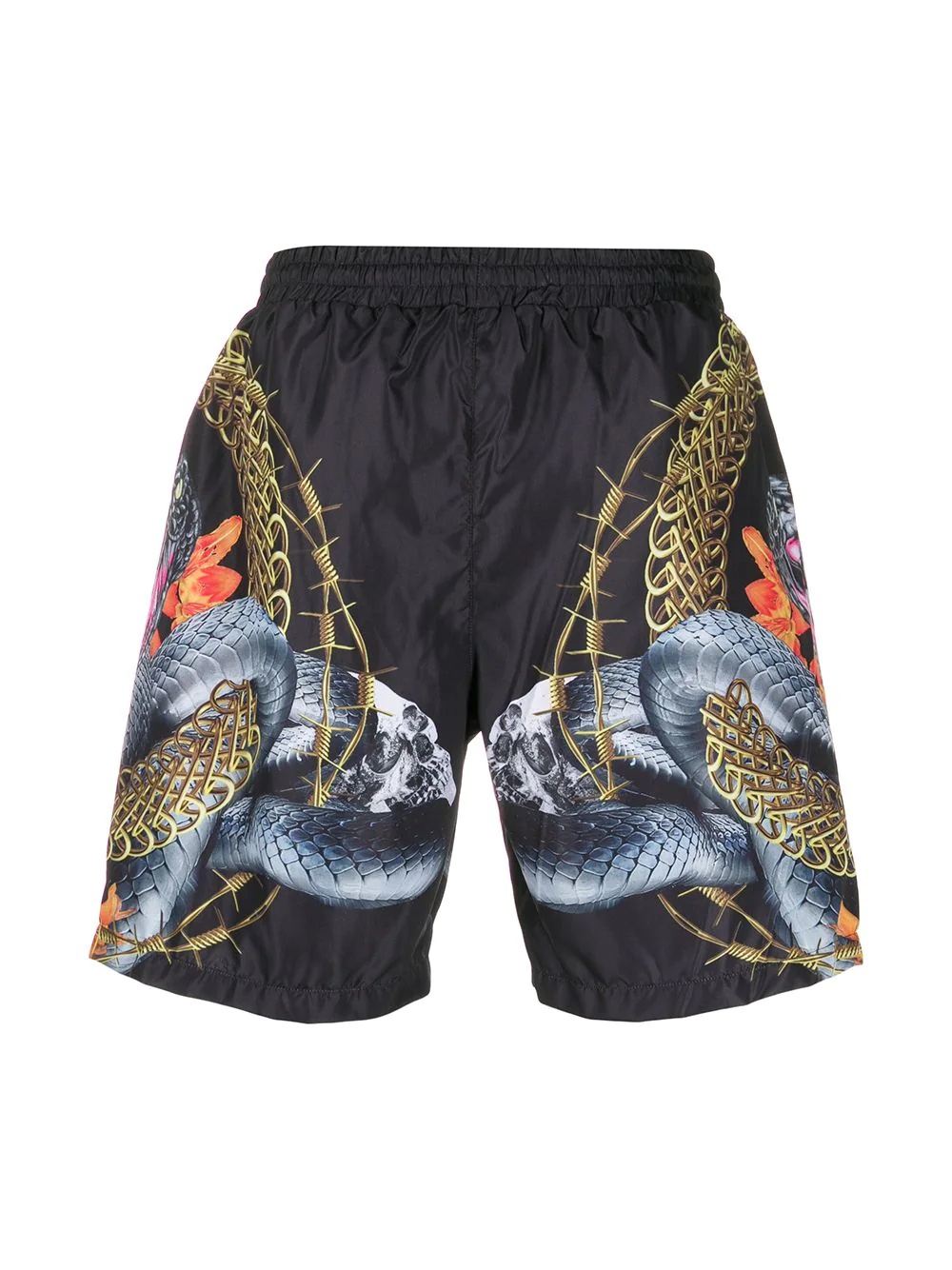 mixed pattern drawstring swim shorts - 2