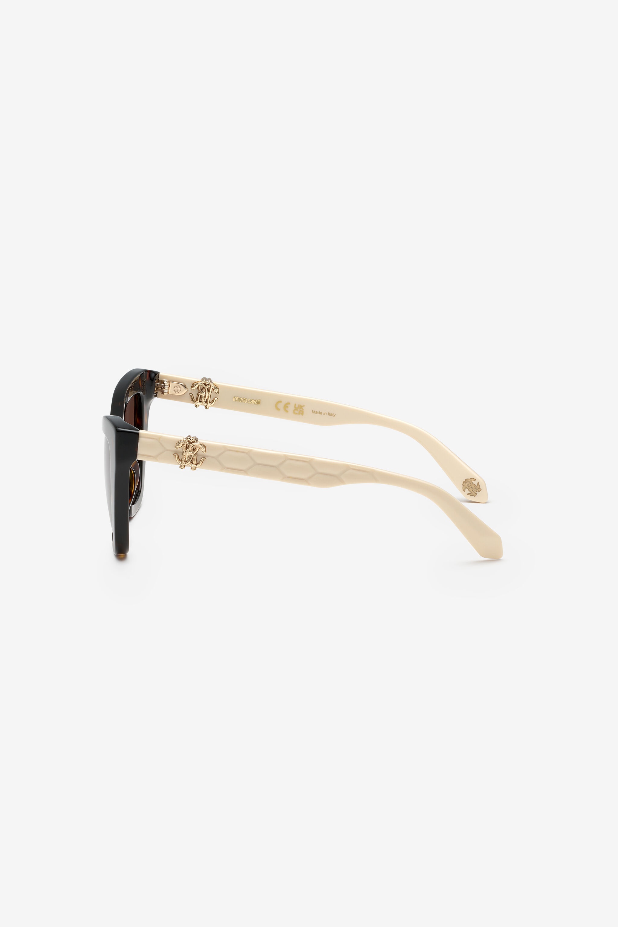 Sunglasses with smooth front and matelassè effect on temples - 4