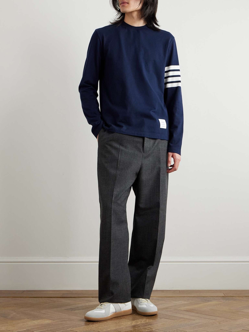 Thom Browne Striped Cotton-Jersey T-Shirt outlook