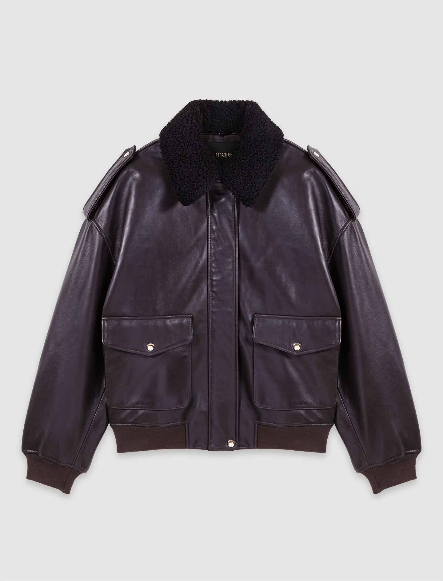 Oversized leather jacket - 1