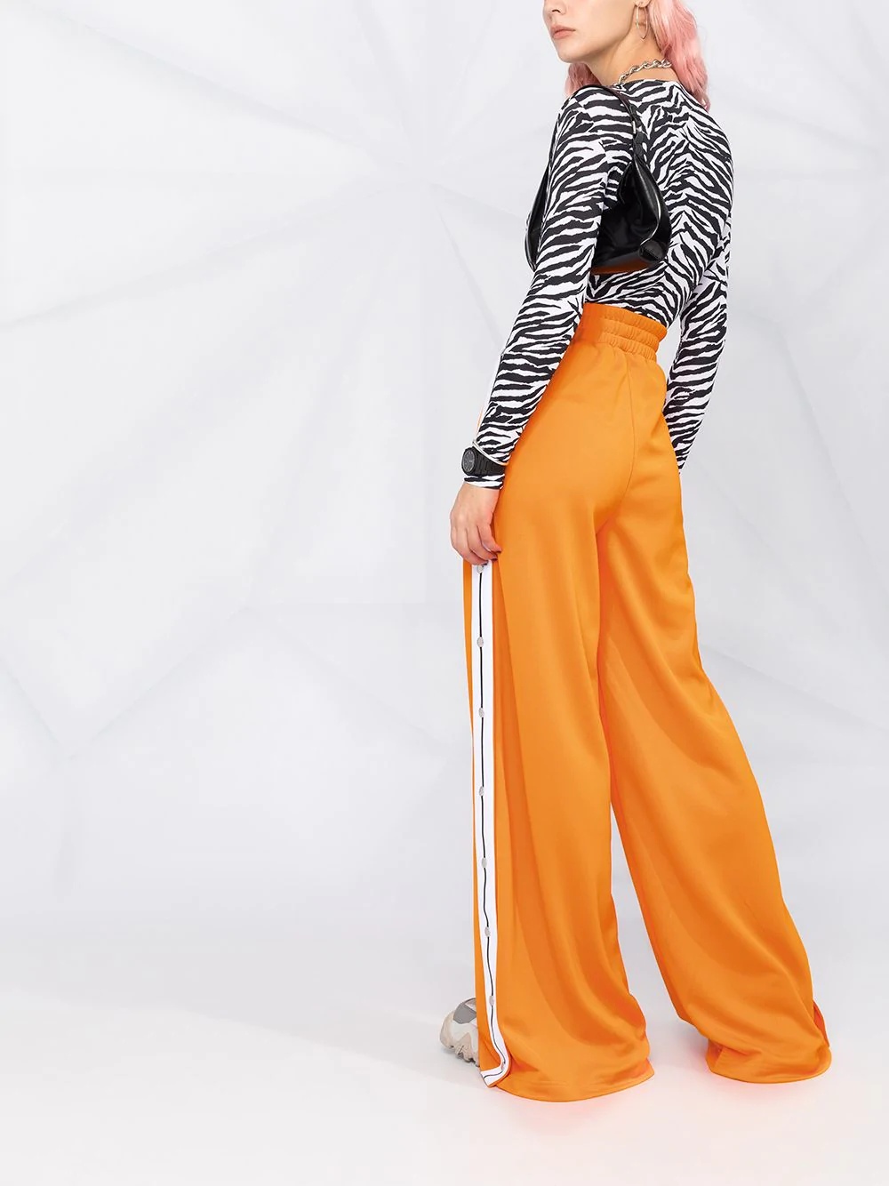 side-stripe wide-leg track pants - 4