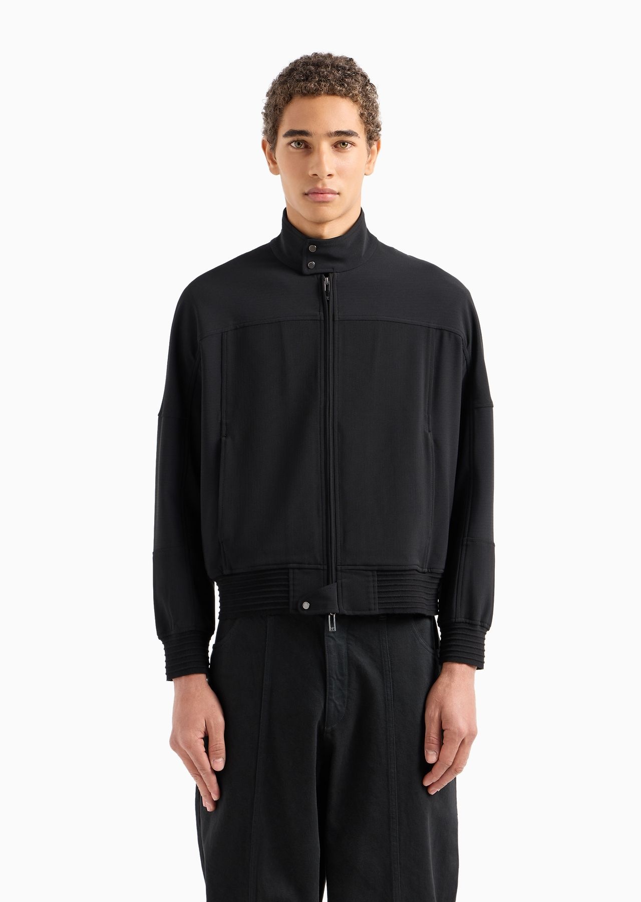 Canneté fabric blouson with zip - 2