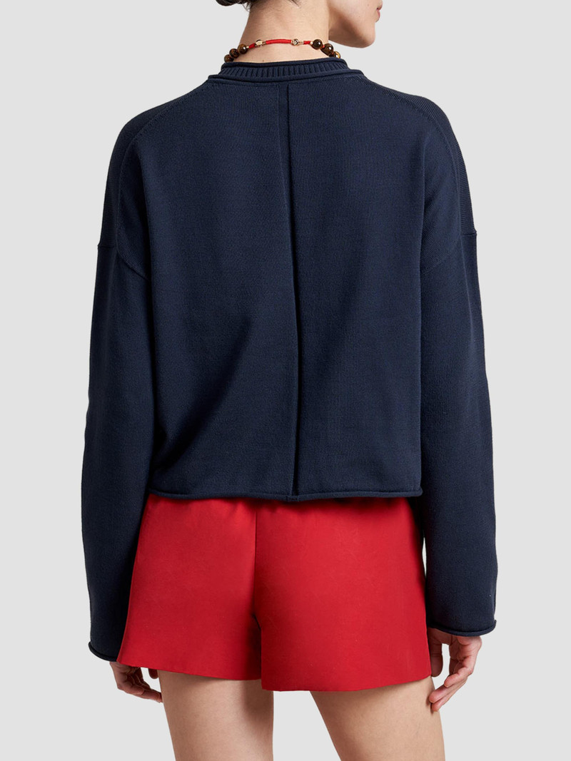 Women's Cotton Dominick Sweater - Navy 4
