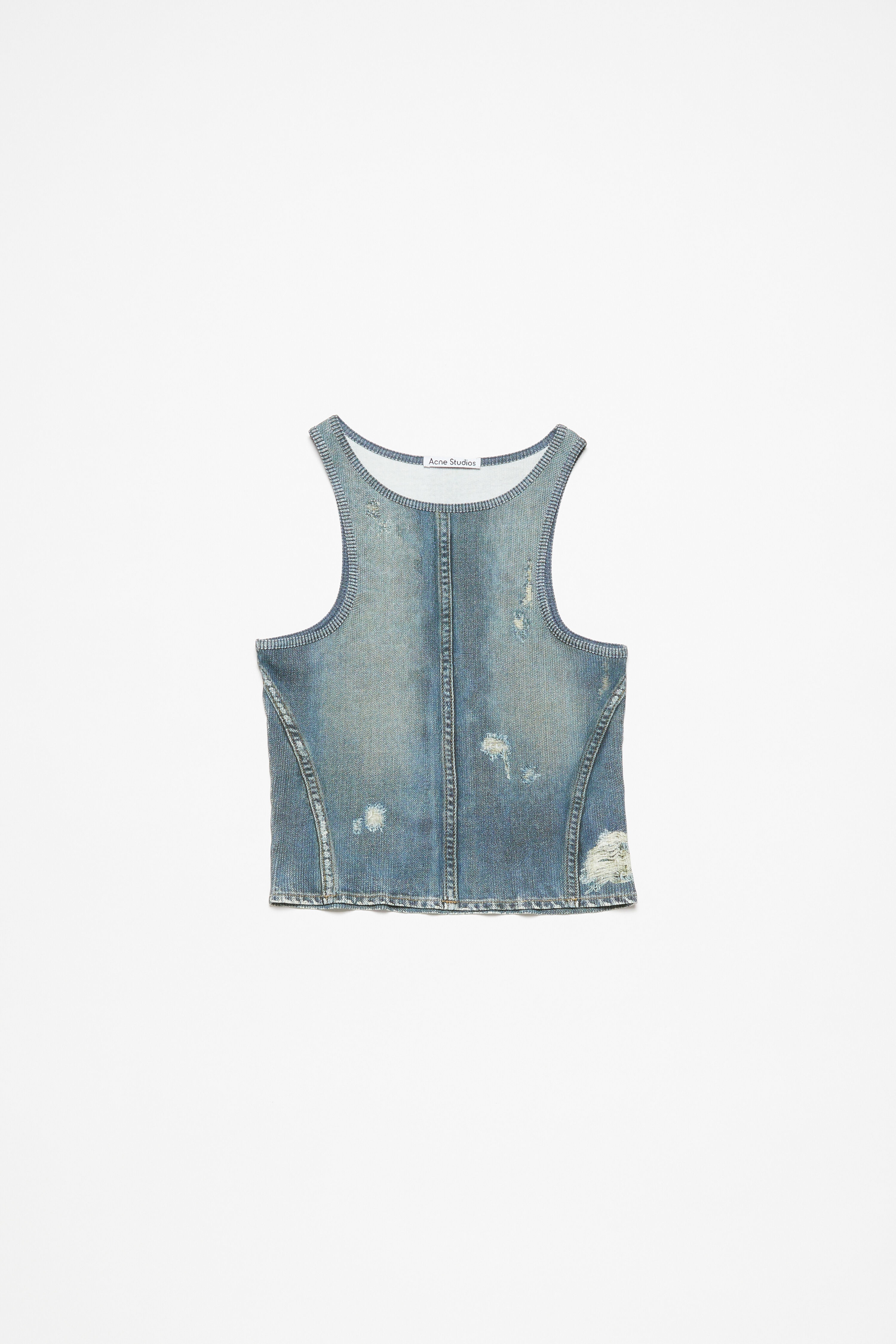 Printed tank top - Denim blue - 6