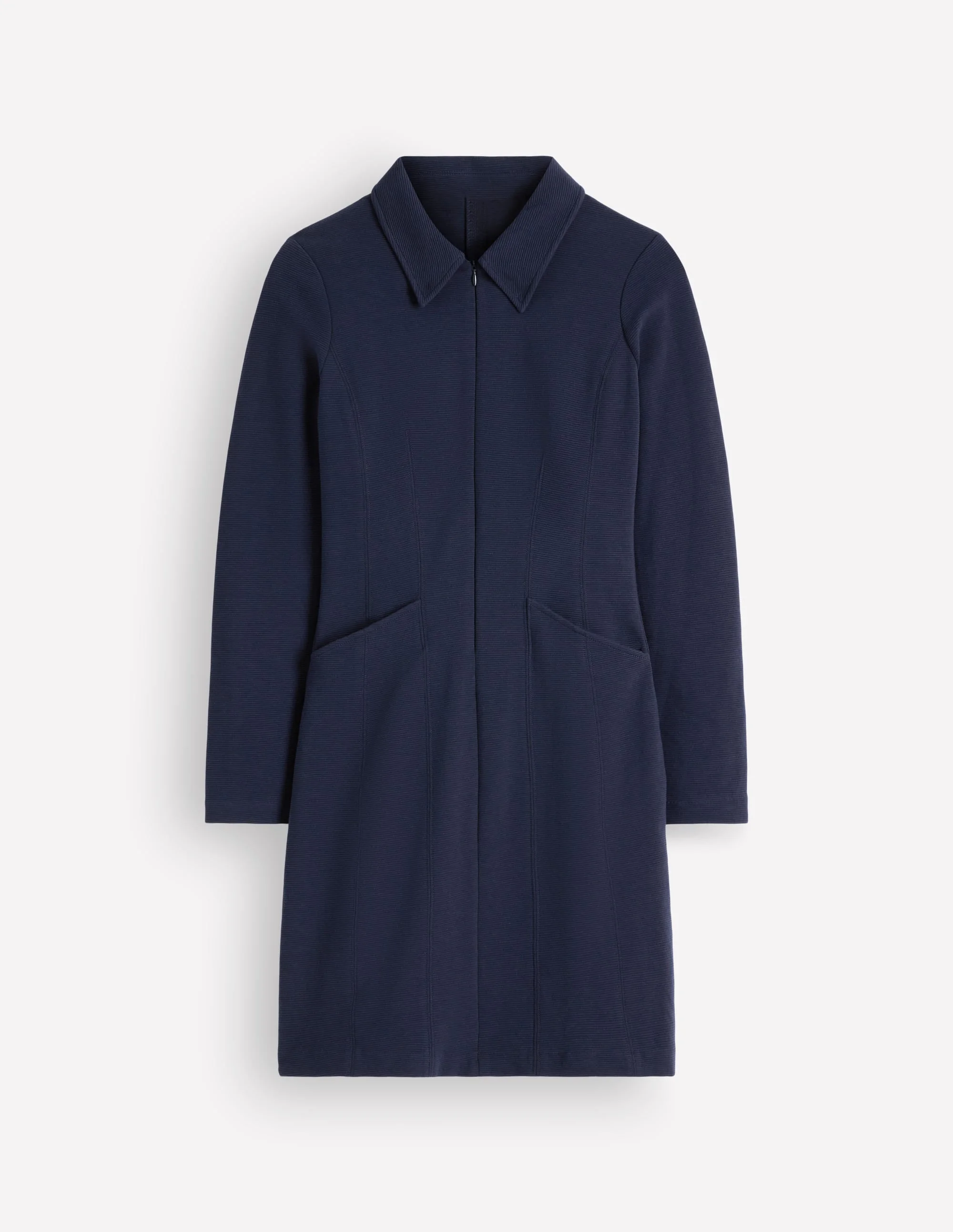 Nia Ottoman Long Sleeve Dress-Navy - 1