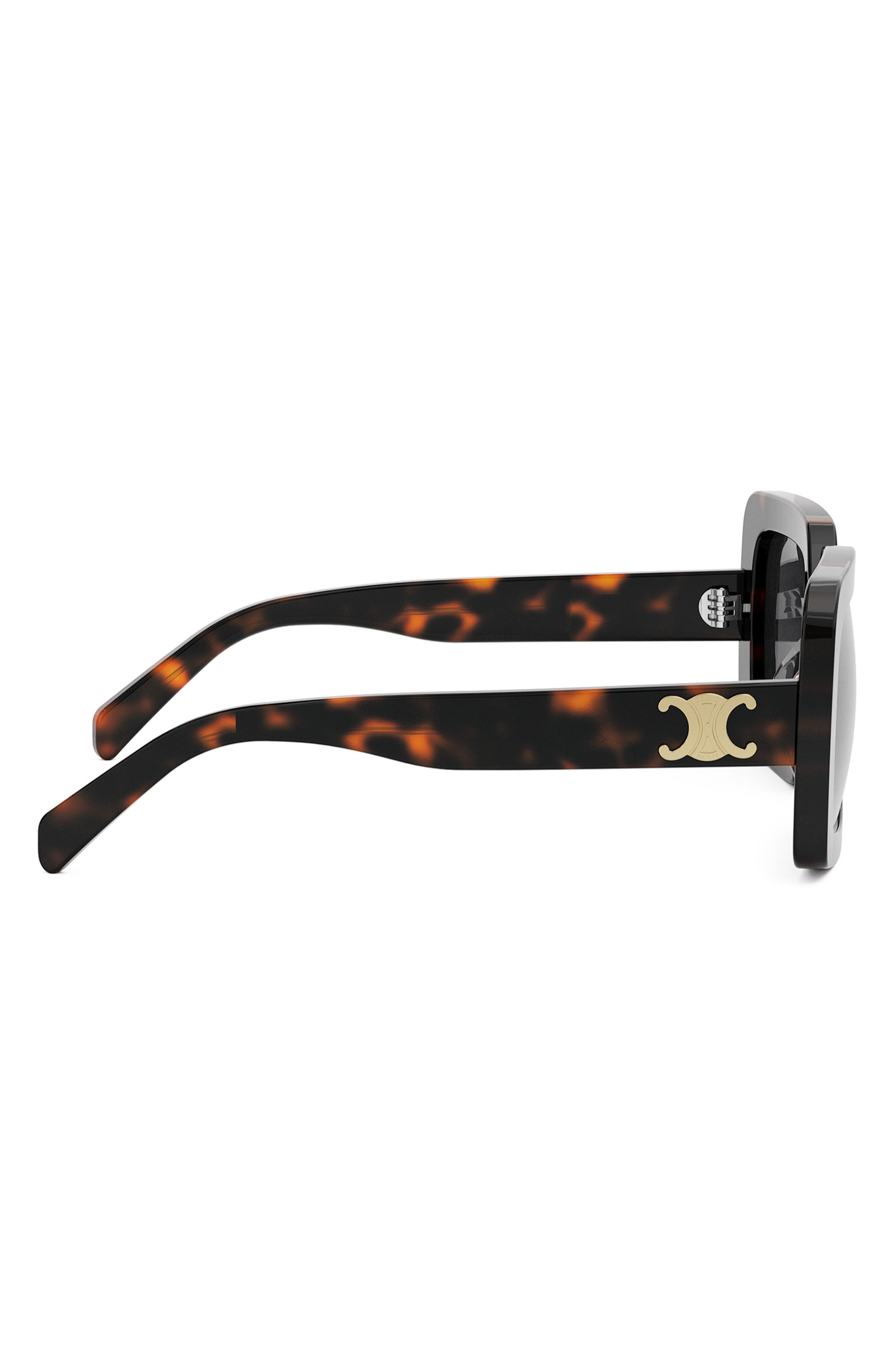 CELINE Triomphe 56mm Square Sunglasses in Dark Havana /Smoke at Nordstrom - 6