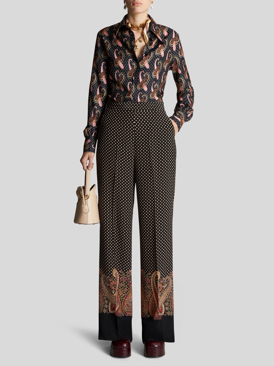 CRÊPE DE CHINE PALAZZO TROUSERS - 4