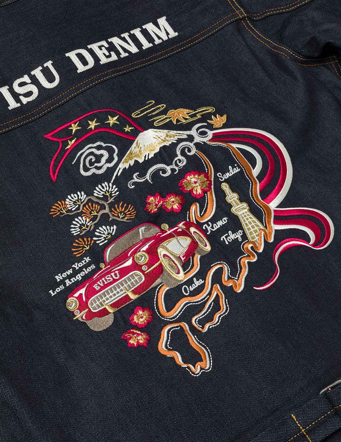 Map Appliqué Embroidery Regular Fit Denim Jacket - 9