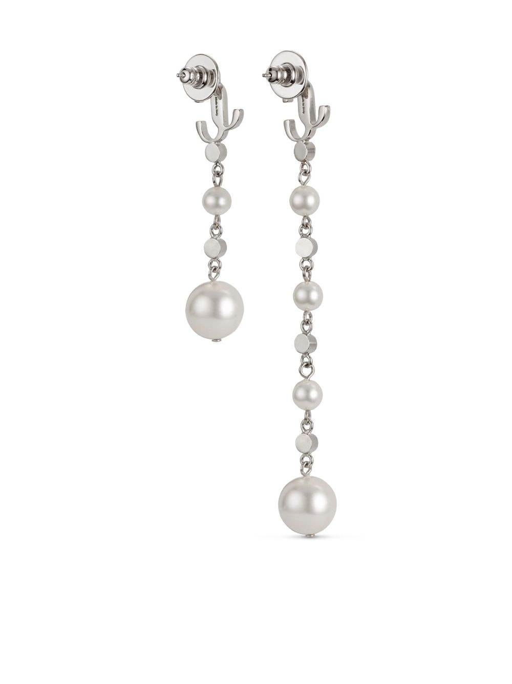pearl-detail drop earrings - 6