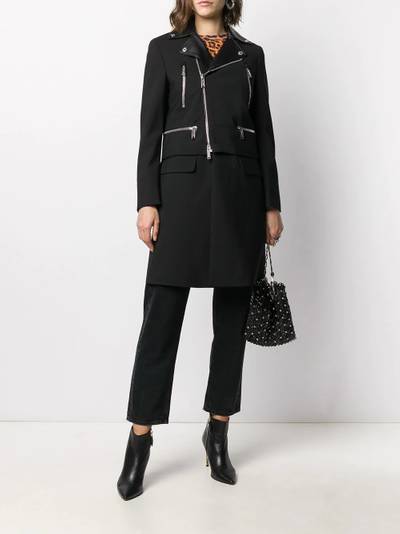 DSQUARED2 layered mid-length biker jacket outlook