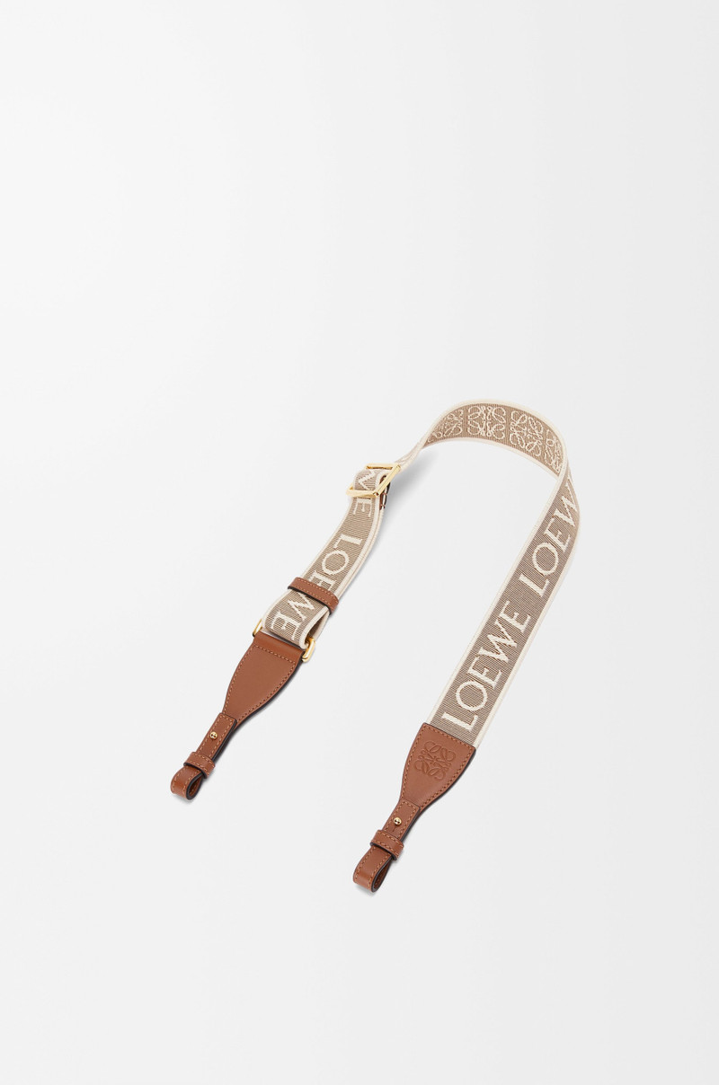 Anagram loop strap in jacquard and calfskin 1