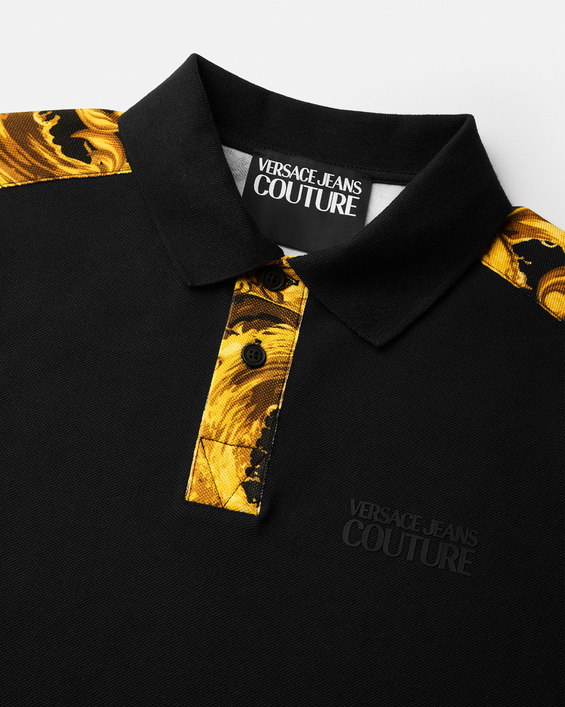 VERSACE JEANS COUTURE Printed Cotton-Piqué Polo outlook