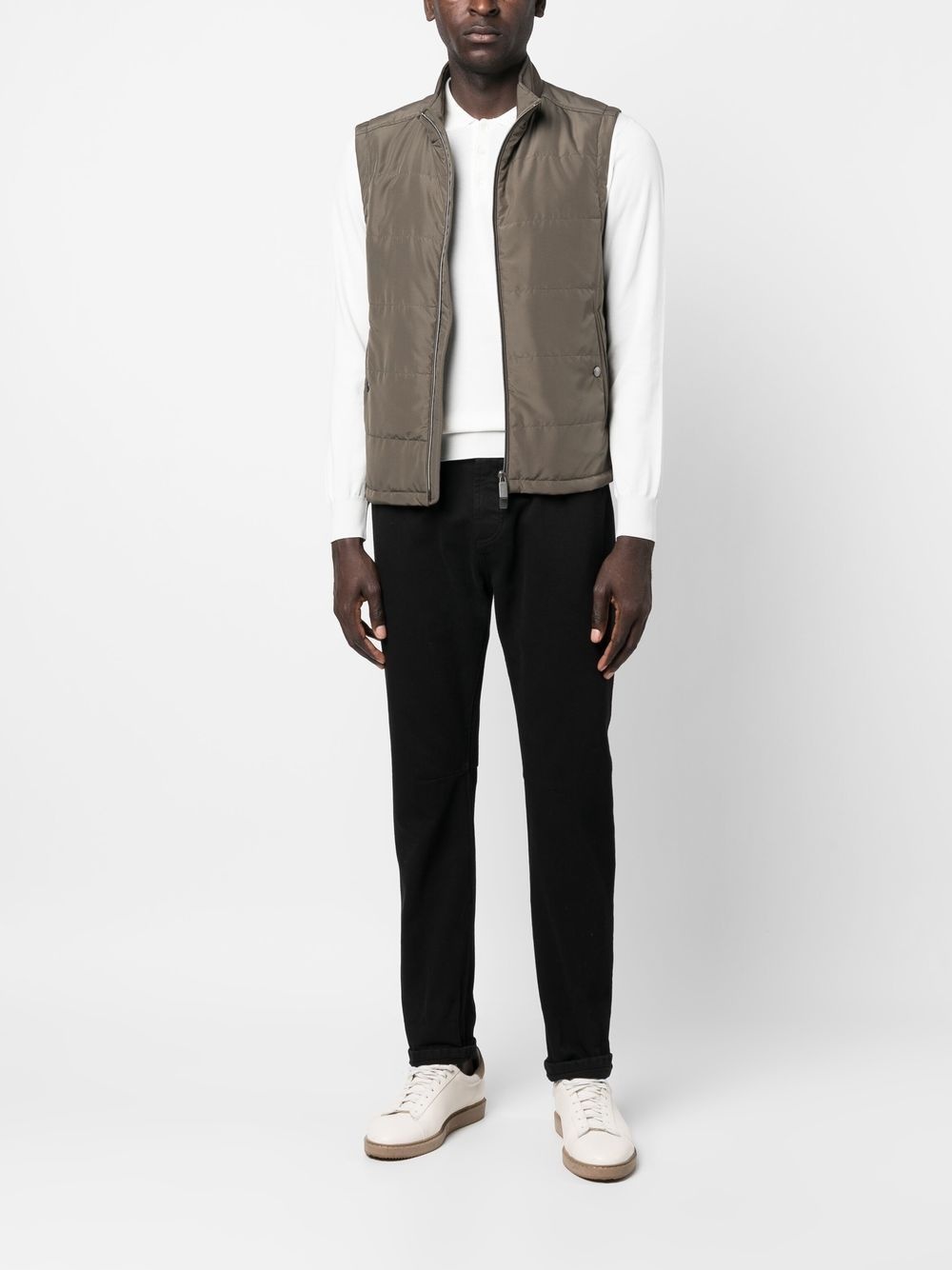 high-neck zip-up gilet - 2