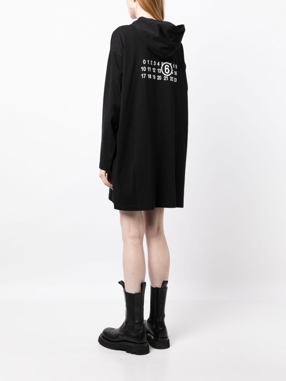 numbers-motif cotton dress - 4