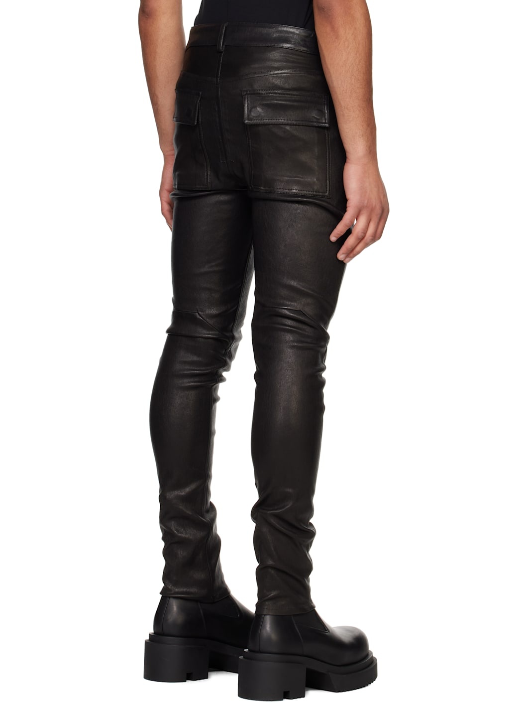 Black Hollywood Tyrone Leather Pants - 3