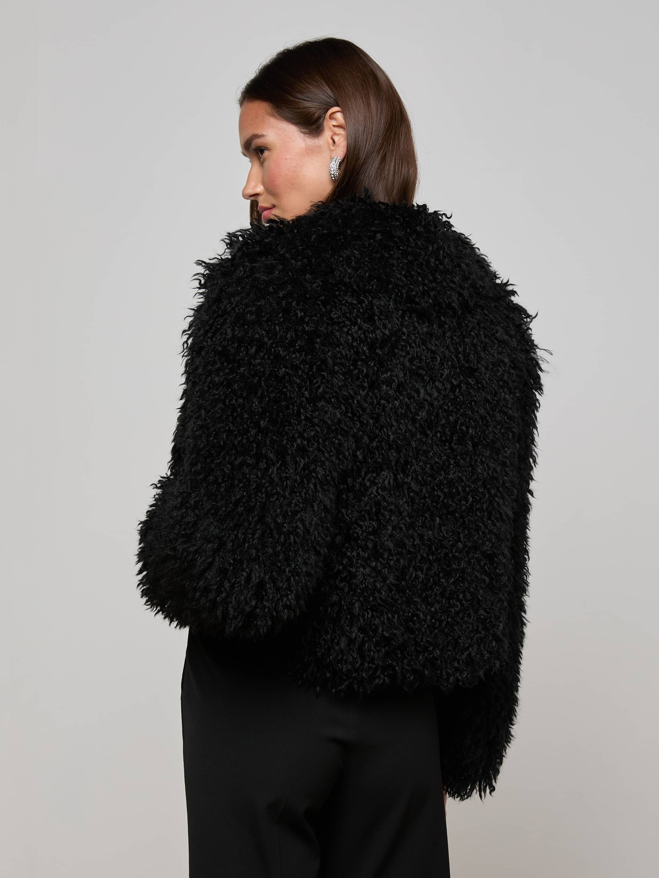 Aura Cropped Faux Fur Jacket - 6