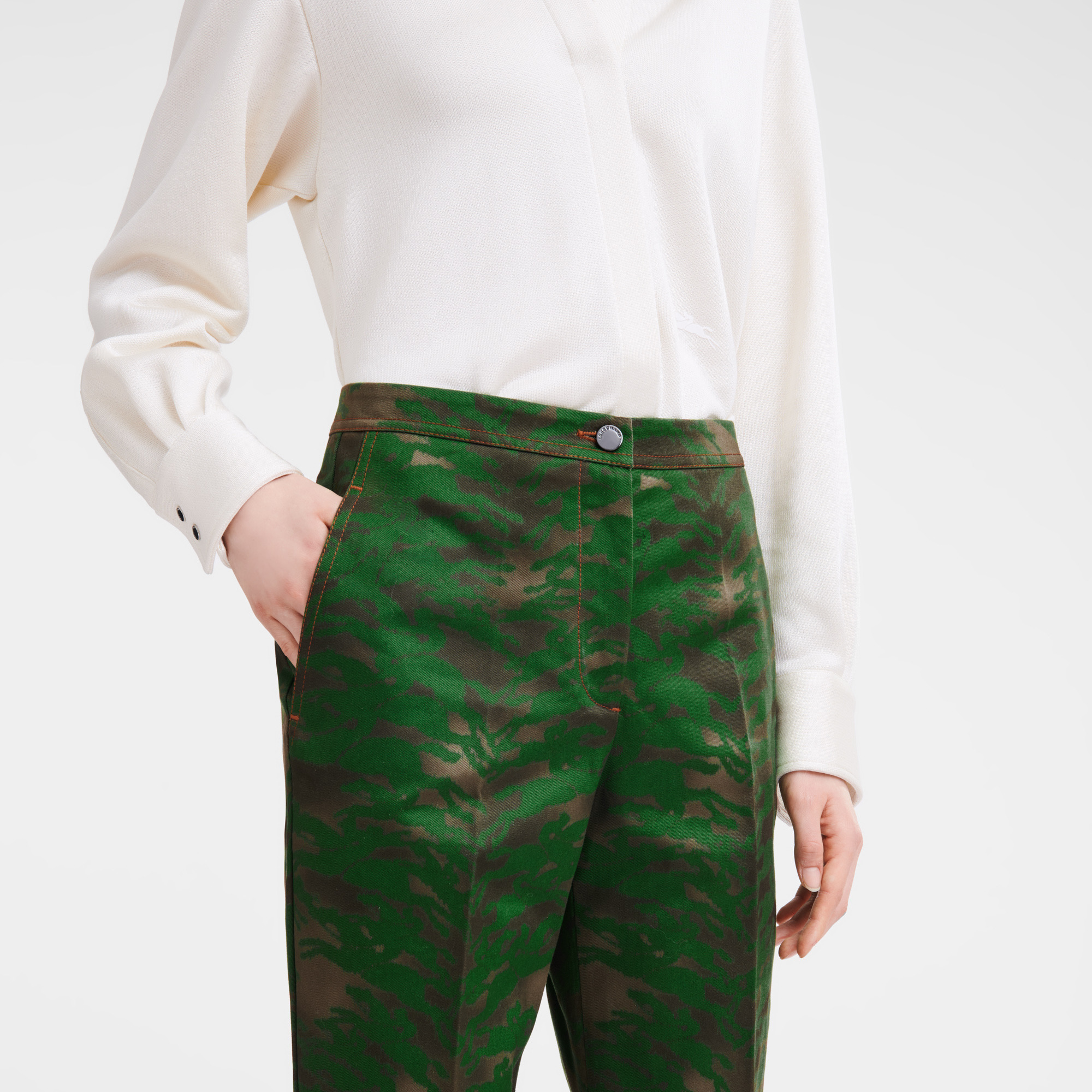 Suit pants Khaki - Cotton gabardine - 4