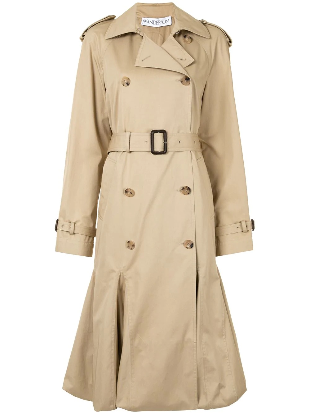 pleated cape-style trench coat - 1