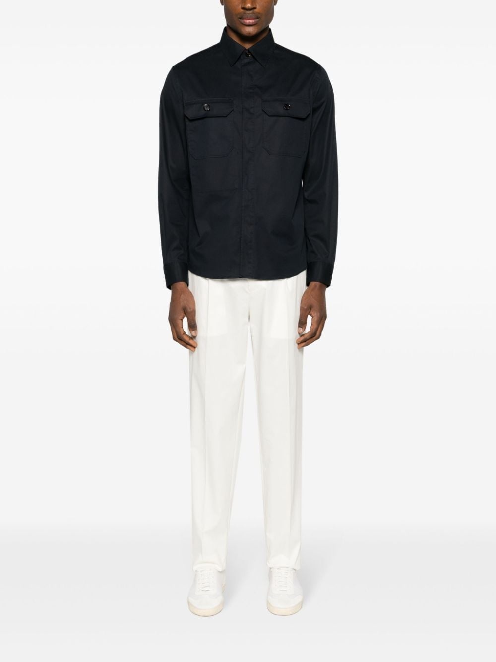 chest-pocket cotton shirt - 2