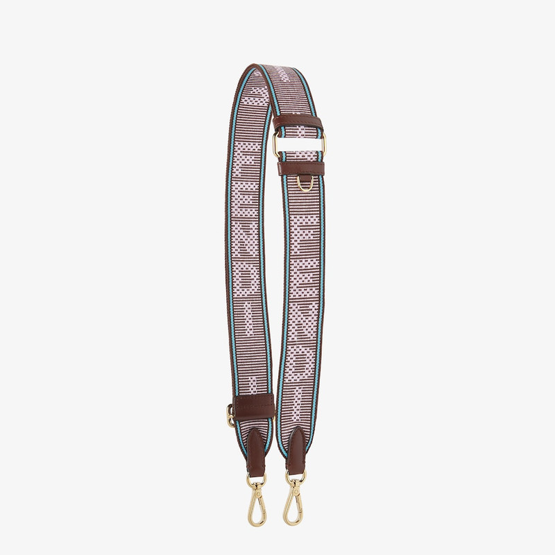 Strap You Pink and brown jacquard webbing shoulder strap 1