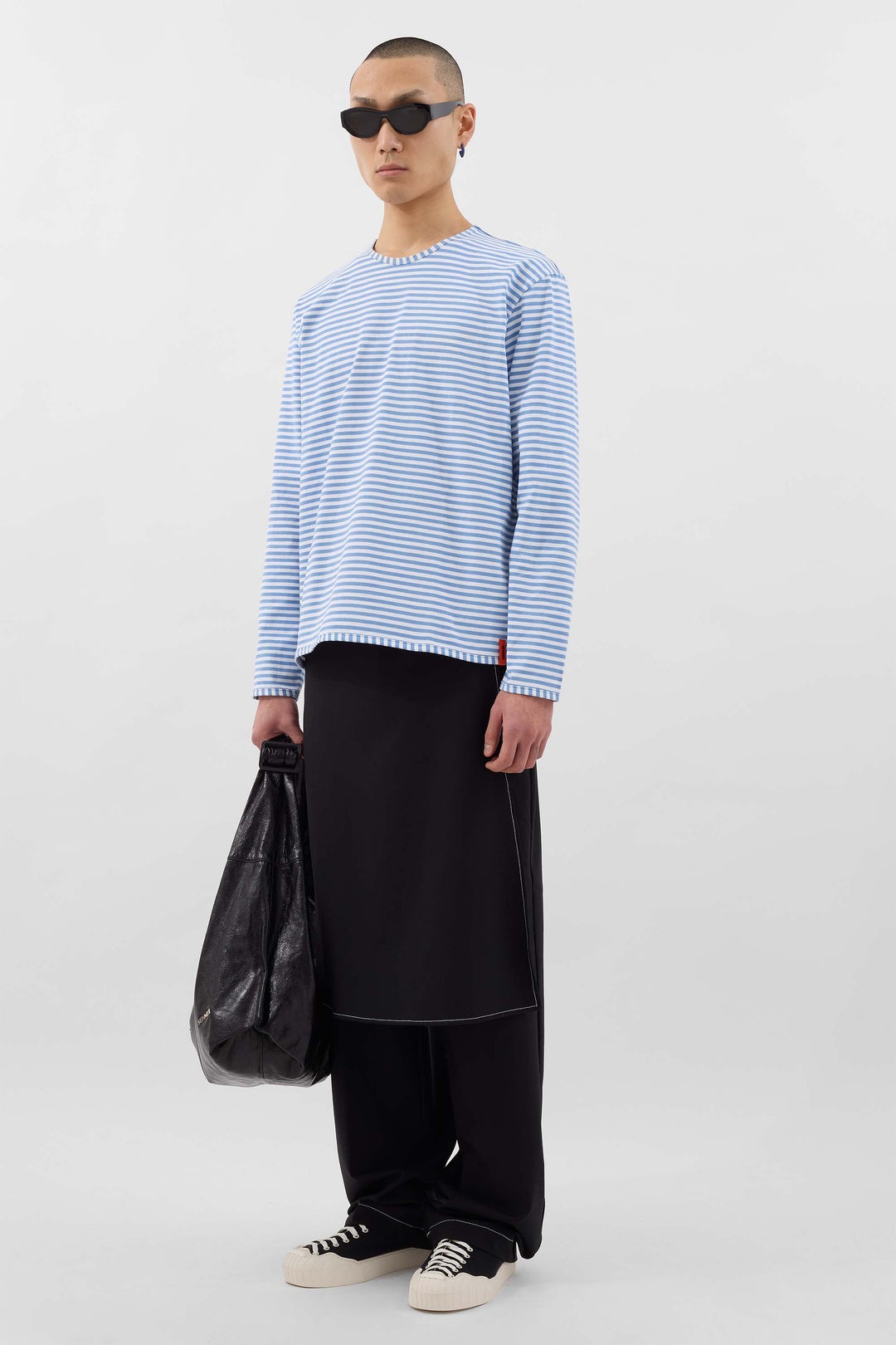 CLASSIC LONGSLEEVE T-SHIRT / azure & optical white stripes - 3