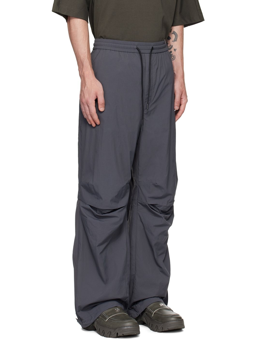 Gray Tuck Trousers - 2