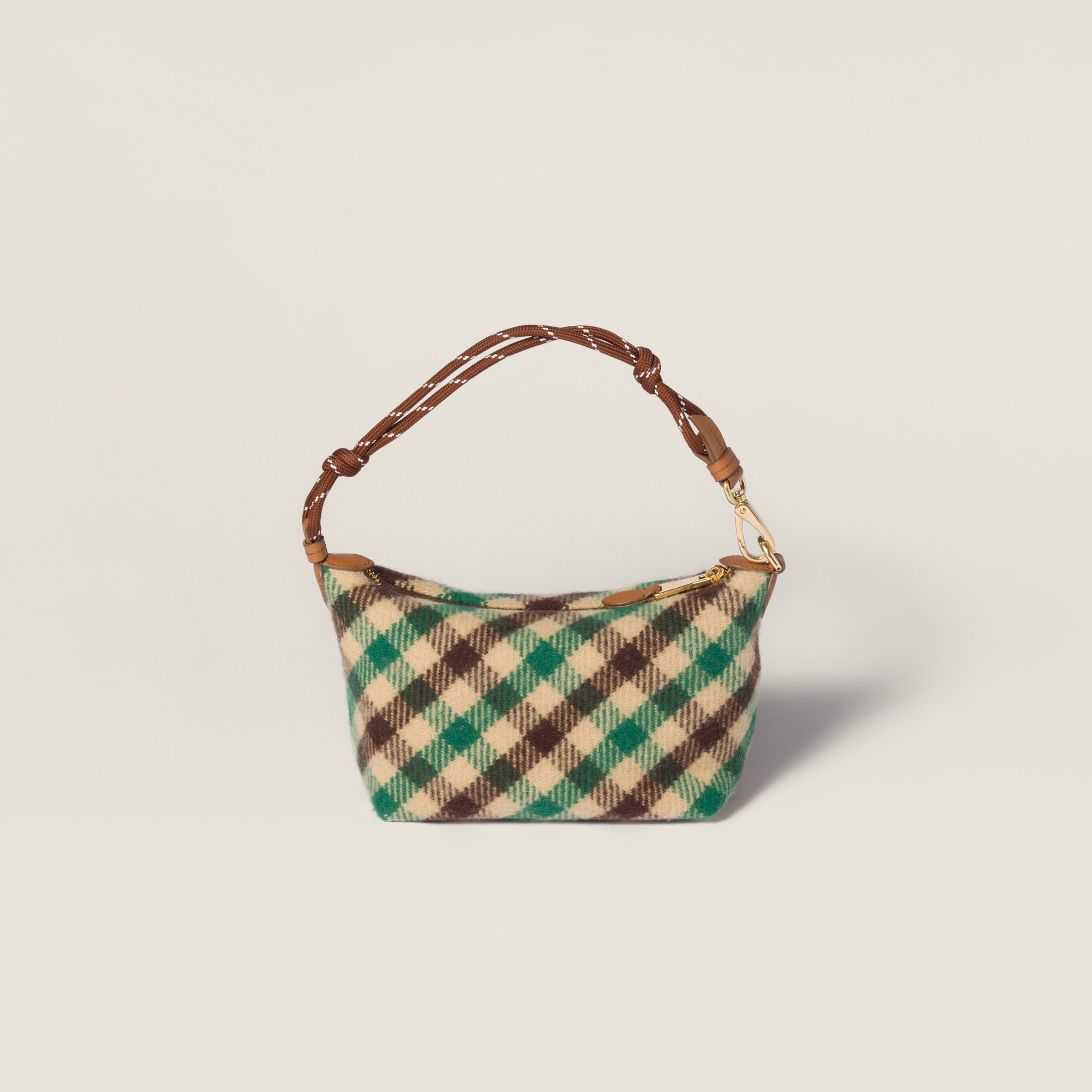 Plaid wool pouch - 3