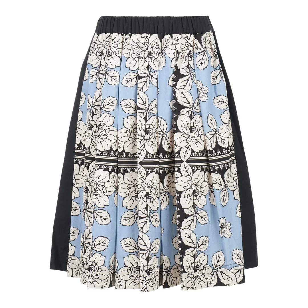 Cotton Print Pleated Skirt - 1