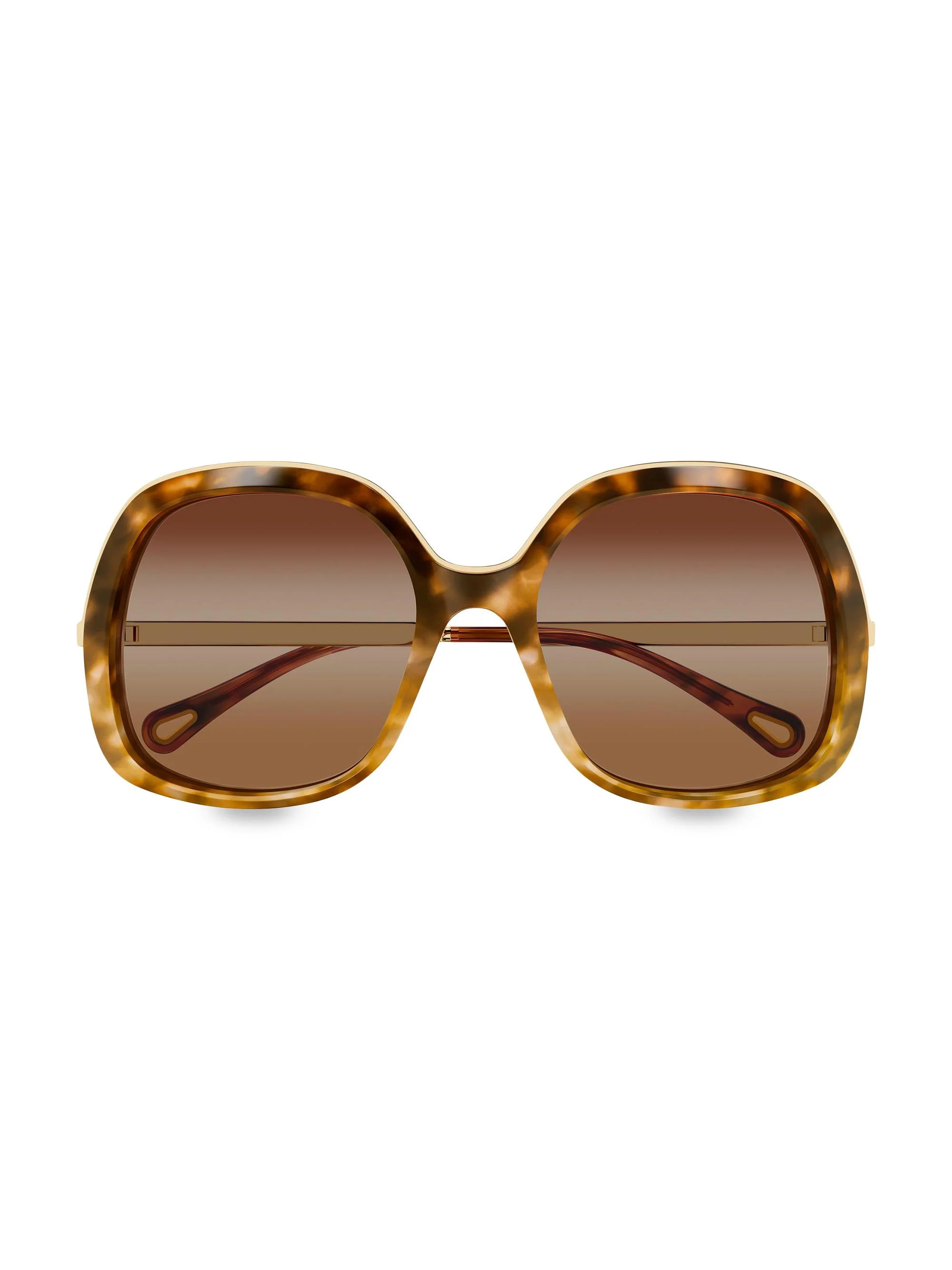 Women's Leia 56MM Rectangular Sunglasses - Havana Brown - 1