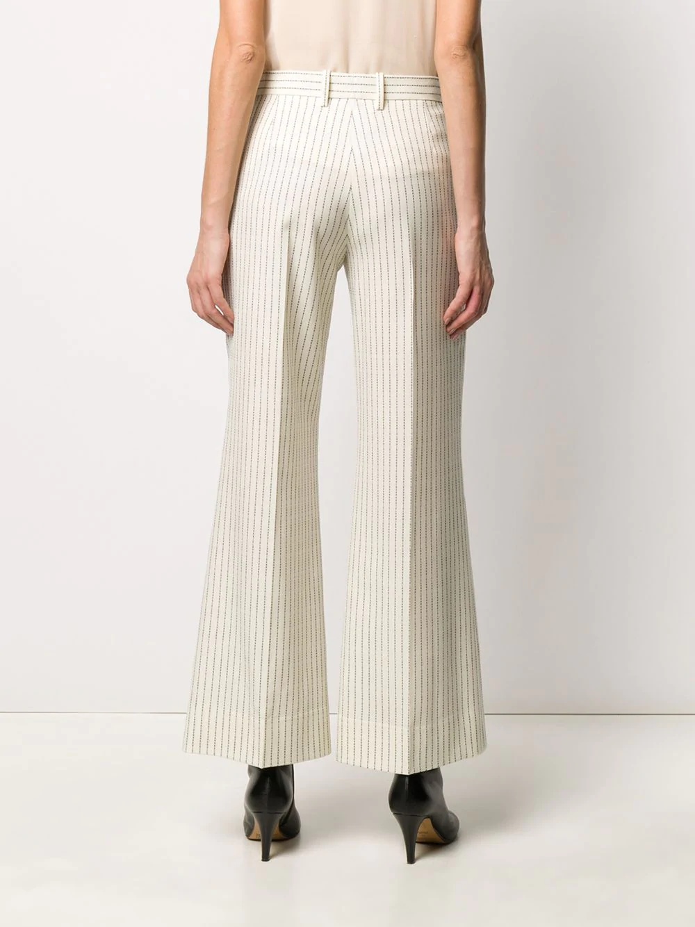 logo pinstripe trousers - 4