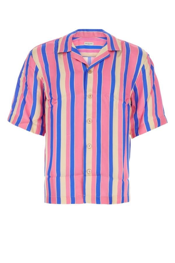 DRIES VAN NOTEN Embroidered Satin Oversize Cassi Shirt - 1